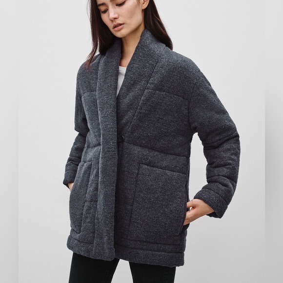 Aritzia Jackets & Blazers - Aritzia Wilfred Free Waleska Duvet Coat Charcoal Grey Size S